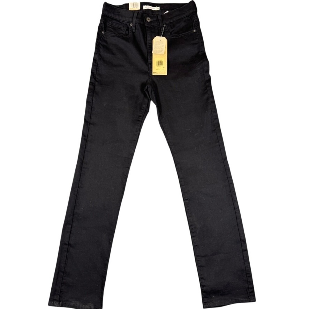 Levis 724 High Rise Straight Jeans Black Hypersoft Sculpt 188830016 Size 28 6S